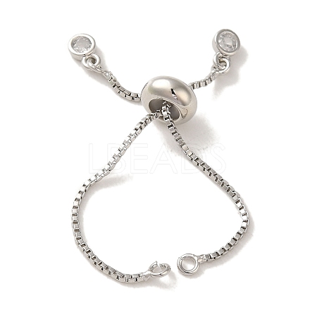 Rack Plating Adjustable Brass Box Chain Slider Bracelet Making KK-M285-03P-1
