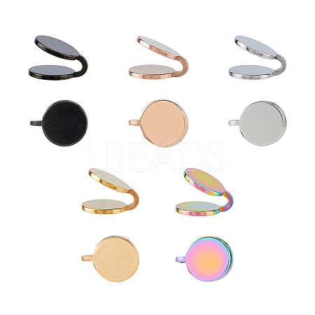 10Pcs 5 Colors 304 Stainless Steel Cuff Earrings EJEW-HS0001-34B-1