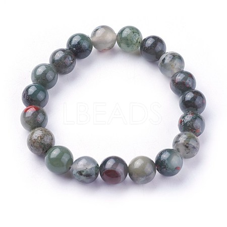 Natural African Bloodstone Stretch Bracelets BJEW-F380-01-C01-1