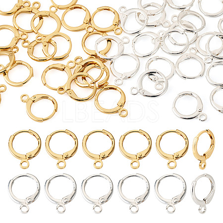 40Pcs 2 Colors Brass Leverback Earring Findings KK-TA0001-88-1