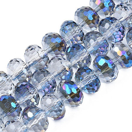 Electroplate Transparent Glass Beads Strands EGLA-N002-16-B01-1