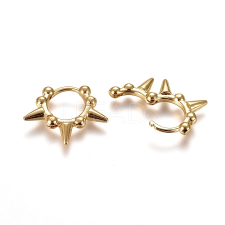 Punk Style Brass Hoop Earrings EJEW-L234-60-G-1