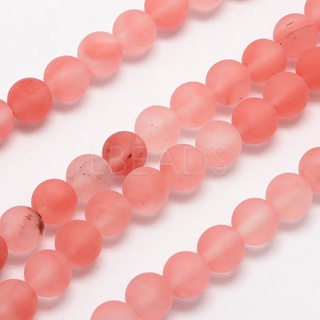 Cherry Quartz Glass Beads Strands X-G-D684-8mm-1