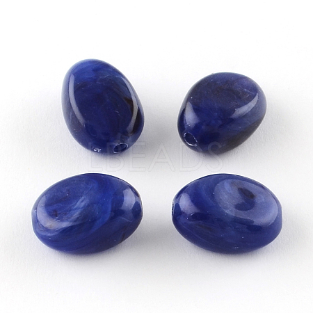 Oval Imitation Gemstone Acrylic Beads X-OACR-R052-10-1