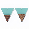 Transparent Resin & Walnut Wood Pendants RESI-T035-06B-A-2