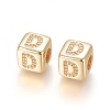 Brass Micro Pave Cubic Zirconia European Beads ZIRC-G162-13G-D-1