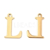 Ion Plating(IP) 304 Stainless Steel Alphabet Charms STAS-H122-L-G-1
