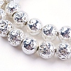 Electroplated Natural Lava Rock Bead Strands G-E429-01-8mm-3