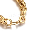 Ion Plating(IP) 304 Stainless Steel Wheat Chain Bracelets BJEW-L634-12G-3
