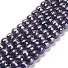 Electroplated Natural Amethyst Round Beads Strands G-L598-A05-02-1