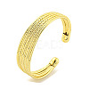 Rack Plating Brass Wide Open Cuff Bangles for Women BJEW-P322-04G-1