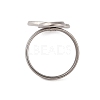 Non-Tarnish 304 Stainless Steel Open Cuff Ring Findings STAS-E124-05J-P-3