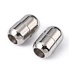 Tarnish Resistant Smooth 304 Stainless Steel Magnetic Clasps with Glue-in Ends STAS-H048-1-2