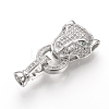 Brass Micro Pave Cubic Zirconia Fold Over Clasps ZIRC-S058-02P-1