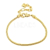 3mm Rack Plating Brass European Style Round Snake Chain Bracelets for Jewelry Making BJEW-B106-10G-1