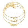 3Pcs Alloy Rhinestones Anklets AJEW-S083-01G-12-1