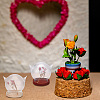 6 Sets 2 Colors Cat's Head Glass Dome Cover AJEW-DR0001-07-5