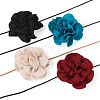 4Pcs 4 Colors Cloth Flower Collar Choker Necklace for Women Bride Wedding Party AJEW-TA0001-26-2