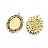 Tibetan Style Oval Alloy Pendant Cabochon Settings X-TIBEP-Q054-44AG-RS-4