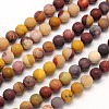 Frosted Round Natural Mookaite Beads Strands G-N0166-65-6mm-1