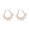Natural Pearl Wire Wrapped Beaded Hoop Earrings for Women EJEW-JE04758-01-1