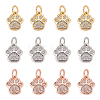SUPERFINDINGS 12Pcs 3 Colors Brass Micro Pave Cubic Zirconia Charms ZIRC-FH0001-37-1
