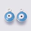 Double-sided Platinum Plated Alloy Enamel Charms ENAM-WH0046-B05-1