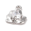 Brass Micro Pave Clear Cubic Zirconia Charms KK-G491-25P-2