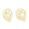 Brass Pave Clear Cubic Zirconia Stud Earring Findings LS-KK-F875-04G-2