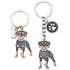 WEWAYSMILE 2 pcs Dog Keychain Car Keychain Pet Pendant Key-Ring Lovely Dog Key-ring Portable Metal Keychain Gift for Pet Lover Birthday Puppy Theme Party Supplies (Rottweiler) JX797A-2