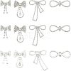 12Pcs 4 Style Crystal Rhinestone Bowknot Lapel Pins JEWB-CA0001-19-1