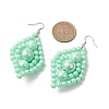 Woven Opaque Acrylic Dangle Earrings EJEW-JE05755-3