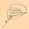 2Pcs Heart Brass Black Enamel Pendant 3 Layer Necklaces for Women FS-WGFF7B3-01-5