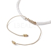 Flower Natural Shell & Glass Seed Braided Bead Bracelets BJEW-JB09921-02-4