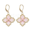 Handmade Glass Seed Beads Flower Leverback Earrings EJEW-MZ00578-03-2