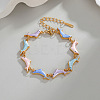 304 Stainless Steel Enamel Colorful Dolphin Link Chain Bracelets for Women WG28F33-01-2