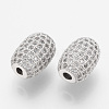 Rack Plating Brass Cubic Zirconia Beads ZIRC-S052-066P-2