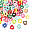 100Pcs Acrylic Twist Disc European Large Hole Beads MACR-SC0002-40-1