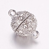 Alloy Rhinestone Magnetic Clasps with Loops BSAHH050-2