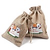 30Pcs 15 Styles Christmas Printed Jute Cloth Storage Pouches ABAG-YW0001-10-11