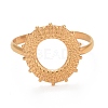 Ion Plating(IP) 304 Stainless Steel Donut Open Cuff Ring for Women RJEW-C025-21G-2
