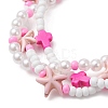 2Pcs Synthetic Turquoise & Glass Seed Beads Multi-strand Bracelets for Women BJEW-JB12974-4