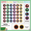 42Pcs Number Theme Self-Adhesive Paper Decorative Stickers DIY-WH0646-002-2