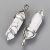 Natural Howlite Double Terminated Pointed Pendants X-G-F295-04F-2