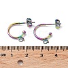 Ion Plating(IP) 304 Stainless Steel Half Hoop Earrings STAS-Z028-B01-M-01-3