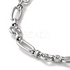 Non-Tarnish 304 Stainless Steel Oval & Ring Link Chain Necklaces for Women NJEW-D056-02P-2