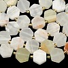 Natural Green Banded Calcite(Afghan Jade) Beads Strands G-A291-A03-01-5