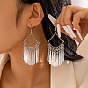 Bohemian Style Alloy & Iron Teardrop Tassel Chandelier Earrings FS-WGEBDA7-05-1