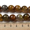 Faceted Natural Dragon Veins Agate Beads Strands G-F447-12mm-L09-5