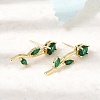 Brass Micro Pave Cubic Zirconia Stud Earrings KK-CBA8324-20G-02-1